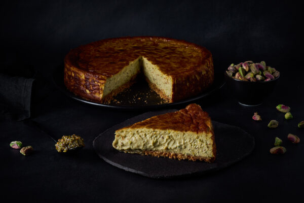 Tarta de queso y pistacho